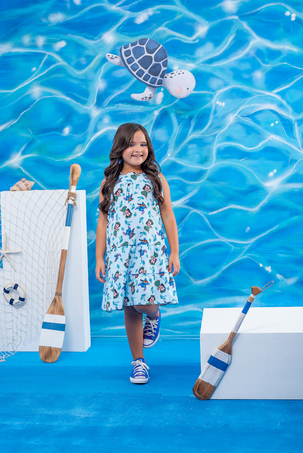 Vestido Sophia stitch azul